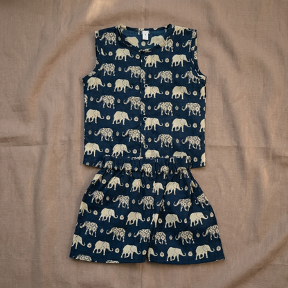 Elephant Block-Print Shorts