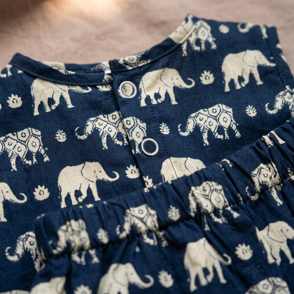 Elephant Block-Print Co-ord Set