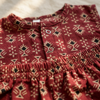Maroon Geometric Block-Print Co-ord Set