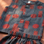 Blue and Red Geometric Abstract Co-ord Set