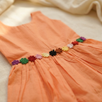 Peach Floral Waist Frock