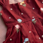 Ruby Blossom Embroidered Frock